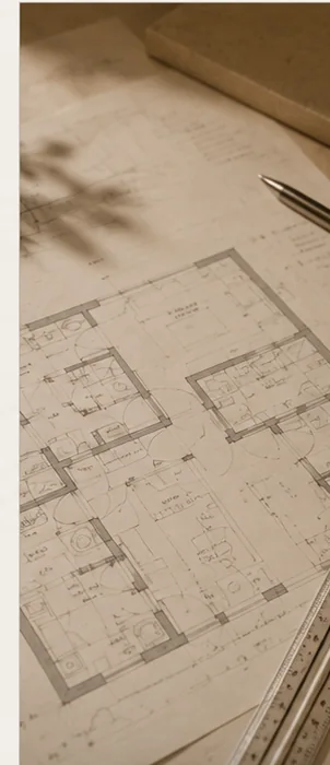 Planos técnicos de un proyecto de arquitectura e interiorismo