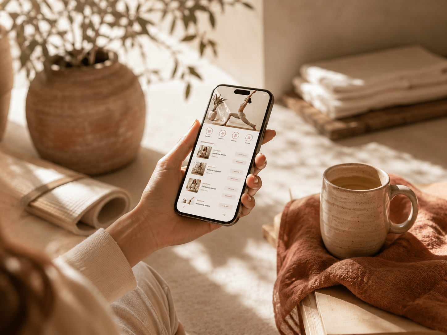 Reserva de clases de yoga desde una web adaptada al móvil