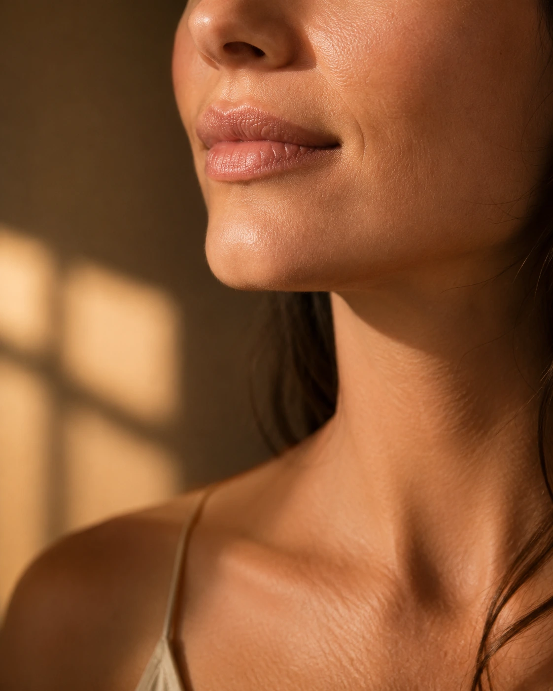Detalle de labios naturales tras un tratamiento personalizado en Egia