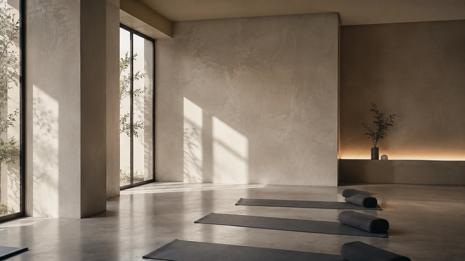 Interior de NUMA, estudio de pilates con luz natural, esterillas y ambiente sereno